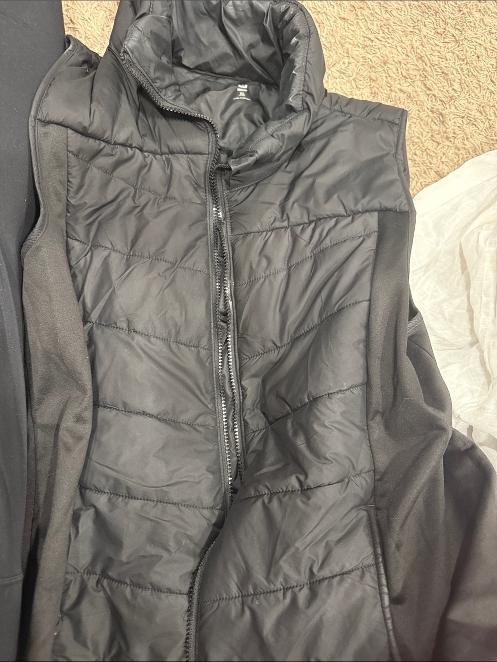 Ideology Black Quilted Hybrid Vest